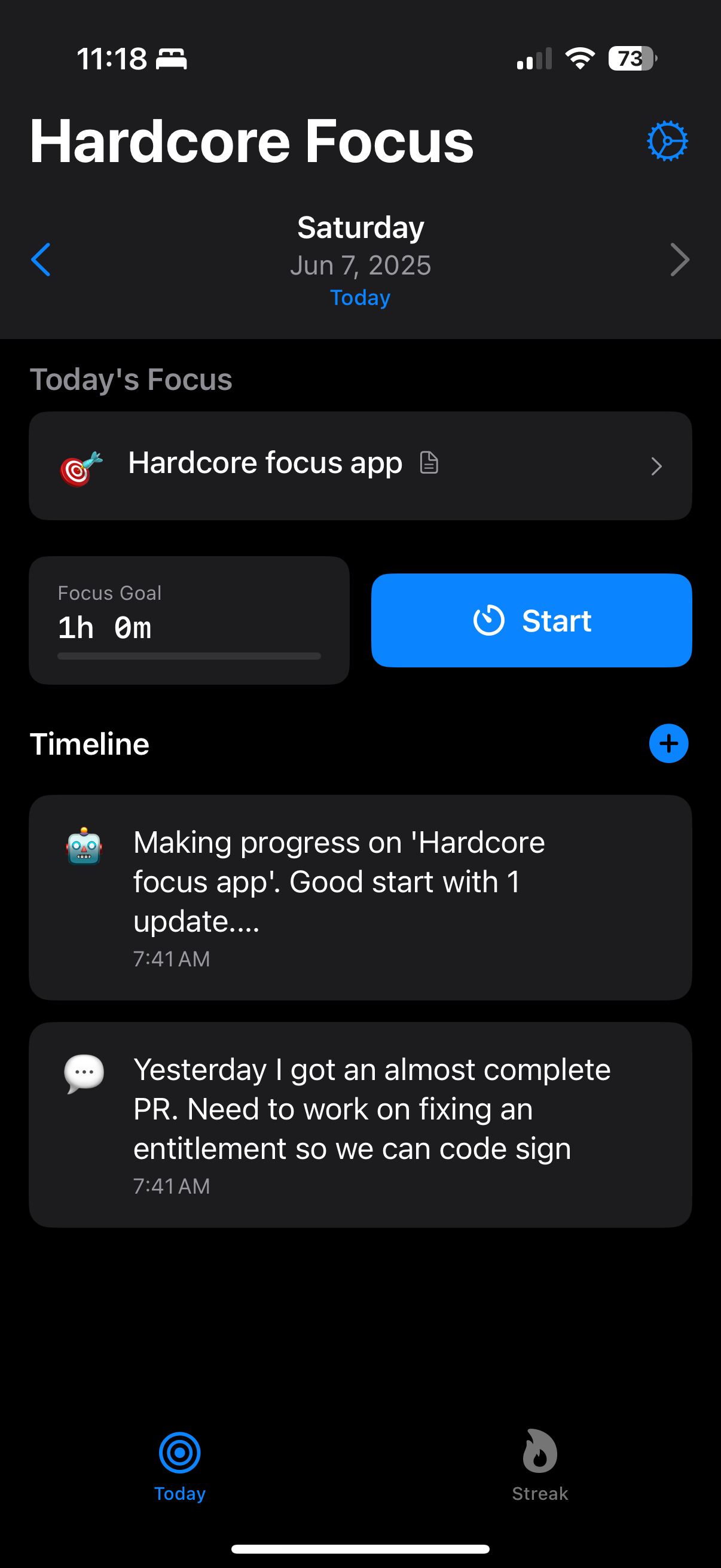 HardcoreFocus App Screenshot